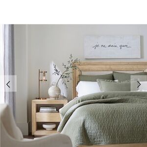 Pottery Barn Sage Green Quilted Bedding